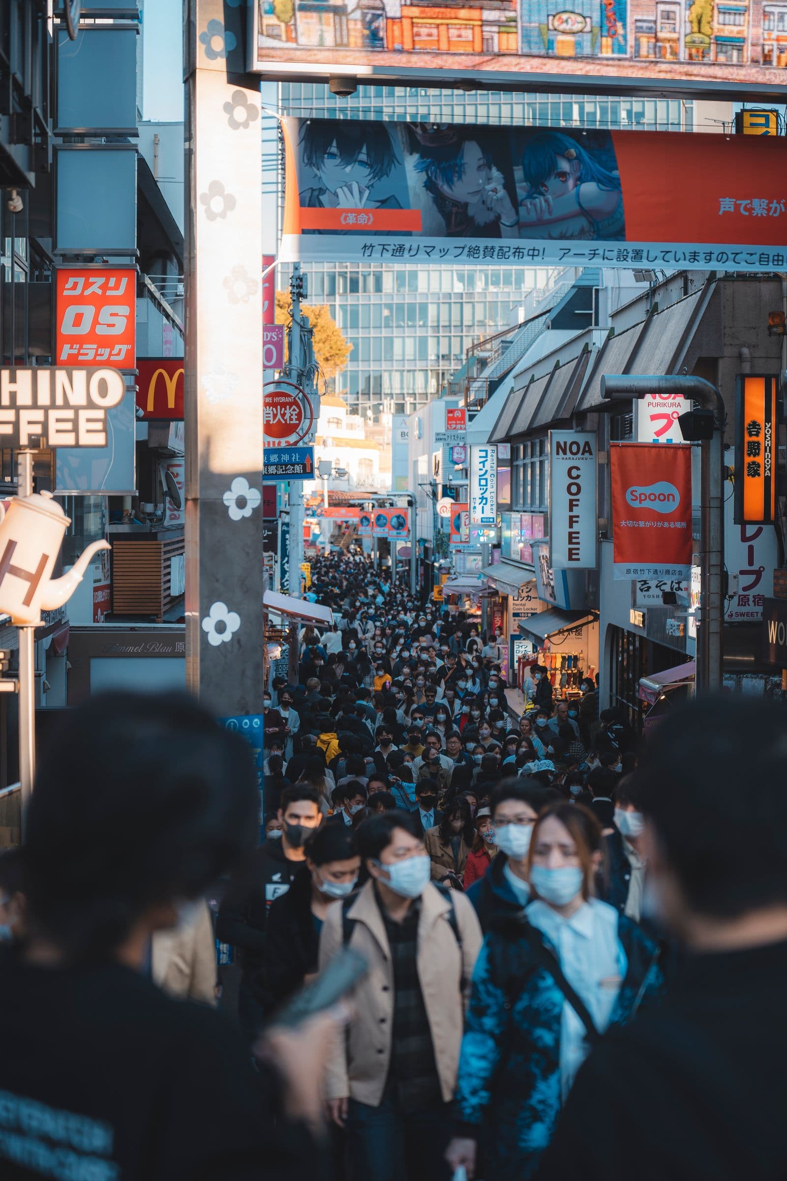 The crowded, colorful Takeshita Street in Harajuku, Tokyo